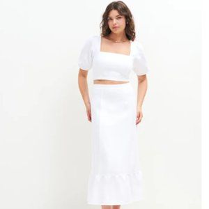 Reformation Yucca white two piece linen set